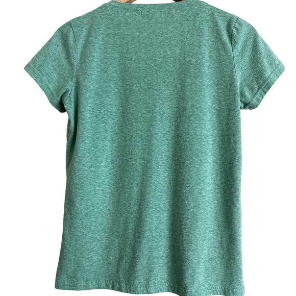 Coconut Creek Heathered Green-Size Large Juniors-Palm Tree Tee Shirt-EUC - Picture 2 of 7